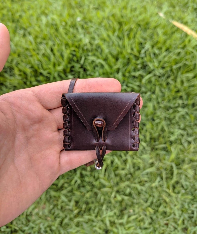 Leather Neck Pouch Leather Medicine Bag Amulet Pouch Etsy