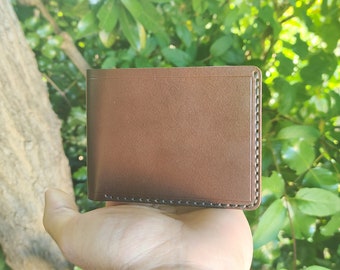 Heren lederen portemonnee - lederen bifold portemonnee - lederen portemonnee heren - lederen kaarthouder - herencadeau - vriendje cadeau