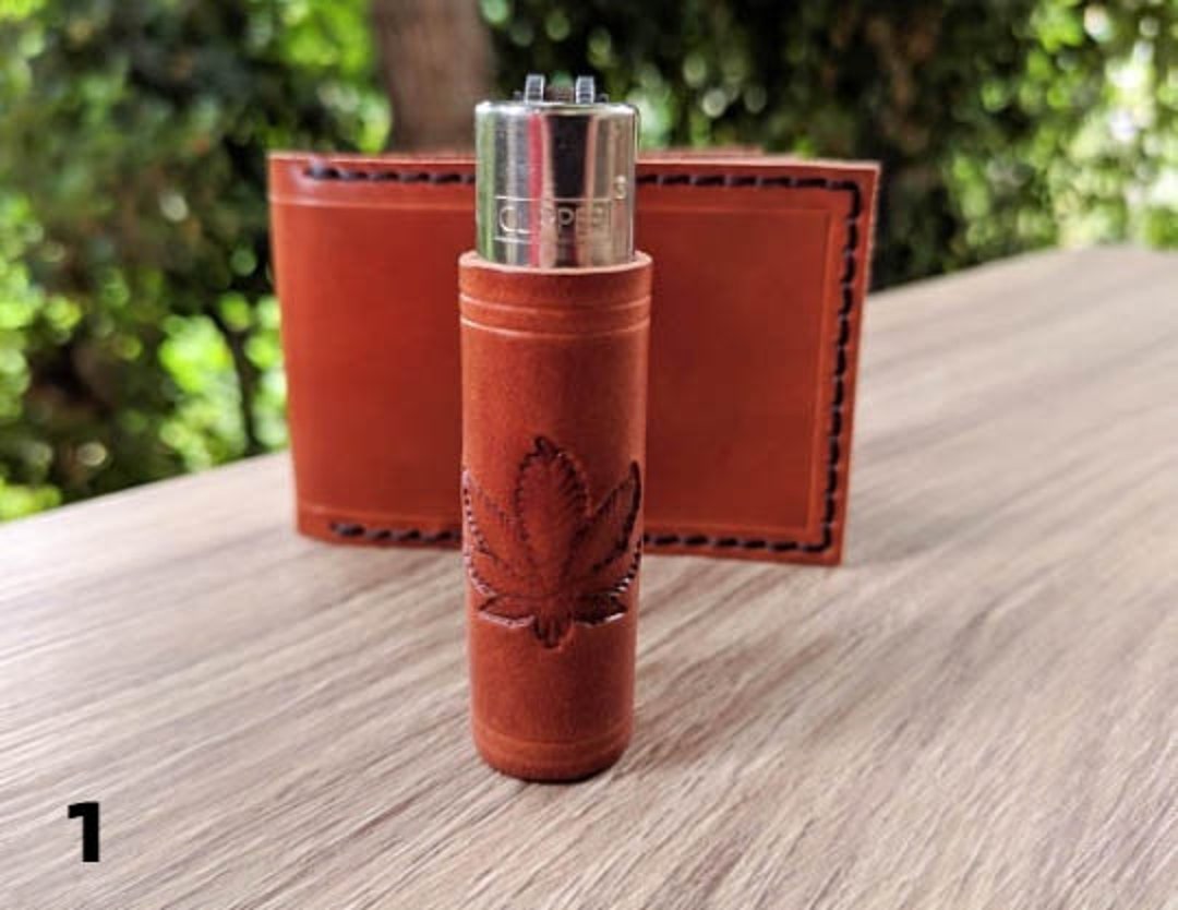 Source Promotional handmade lighter case handmade genuine leather