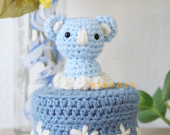 Namjoon Indigo Koala Wildflower Mini Crochet Cake Box