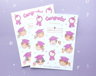 Bangtan Graduation Matte Sticker Sheet