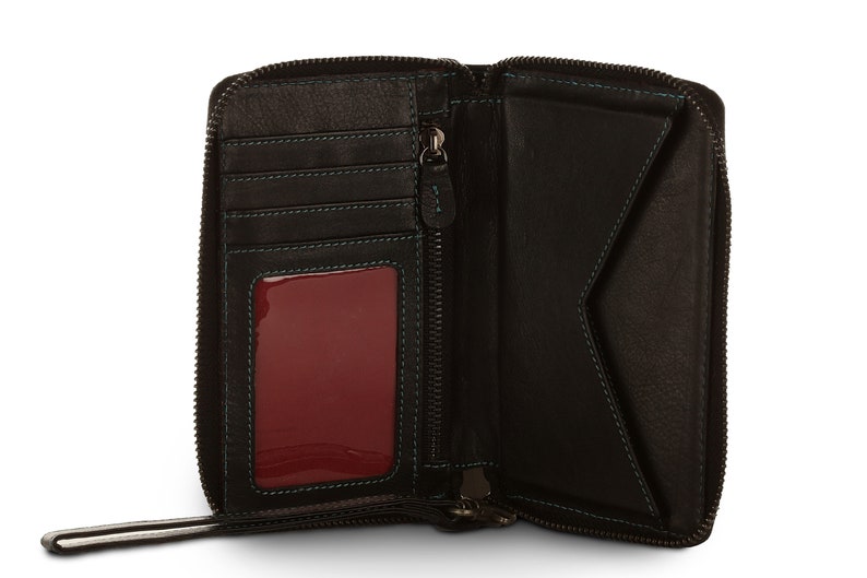 Large Brown Genuine Leather RFID Zip Around Coin//Wallet//Purse Boxed