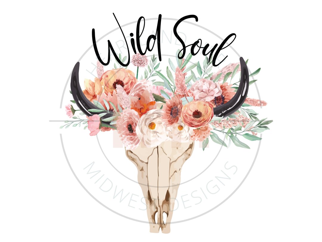 Wild Soul Animal Skull PNG Watercolor Bull Skull Sublimation - Etsy