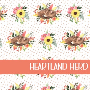 Floral Sleeping Baby Deer Digital Paper | Seamless Pattern | Animal Seamless Pattern | Floral Digital Paper | Digital Pattern