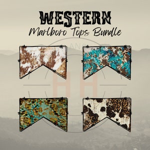 Western Cigarette Top PNGs | Cowhide Cigarette Top Bundle | Cute Cow Print Design | Cheetah Print | Sublimation