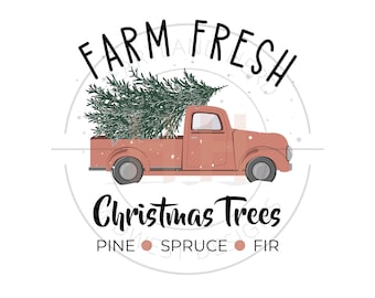 Árboles de Navidad Frescos de la Granja PNG / Sublimación del Árbol de Navidad / Diseño de Camisa de Invierno