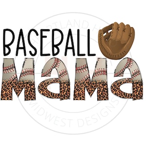 Baseball Mama PNG | Leopard Print Baseball Mom Sublimation | Sports Mom Shirt Design