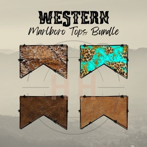 Western Cigarette Top PNGs | Leather Cigarette Top Bundle | Turquoise Print Design | Cheetah Print | Sublimation