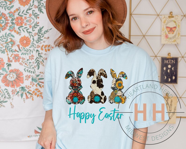 Western Easter Bunnies PNG | Cow Print, Cowhide, and Sunflower Print ...