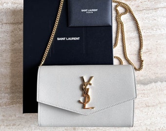 YSL Yves Saint Laurent Uptown white WOC bag purse Authentic