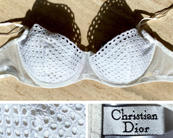 DIOR vintage white eyelet bra 75B / Christian Dior