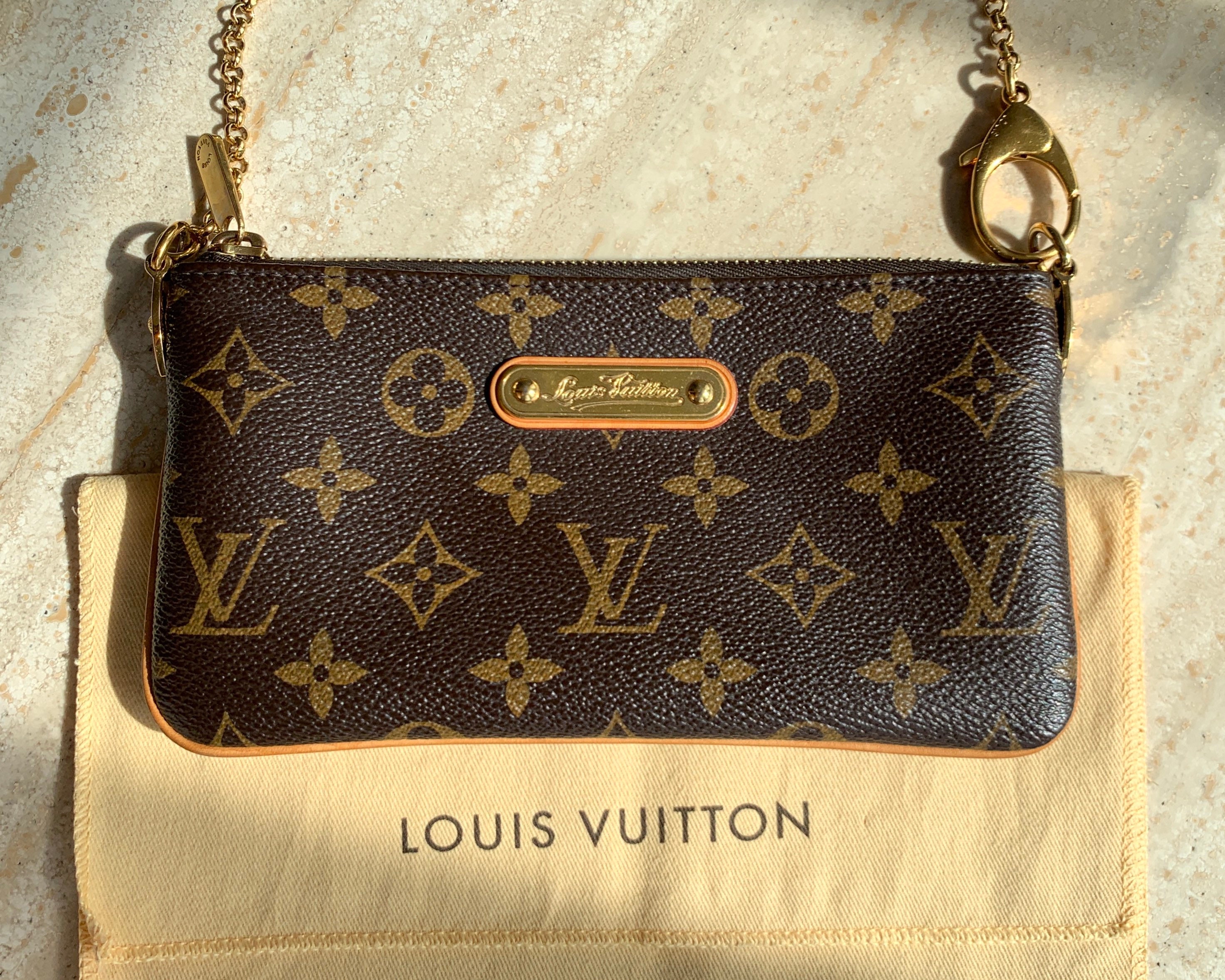 LOUIS VUITTON Monogram Pochette Milla MM Clutch Purse / Brown -  India