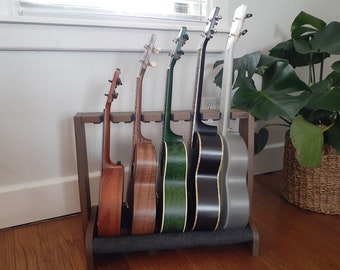 Wooden Ukulele Stand, Ukulele Rack, Multi-Ukulele Holder