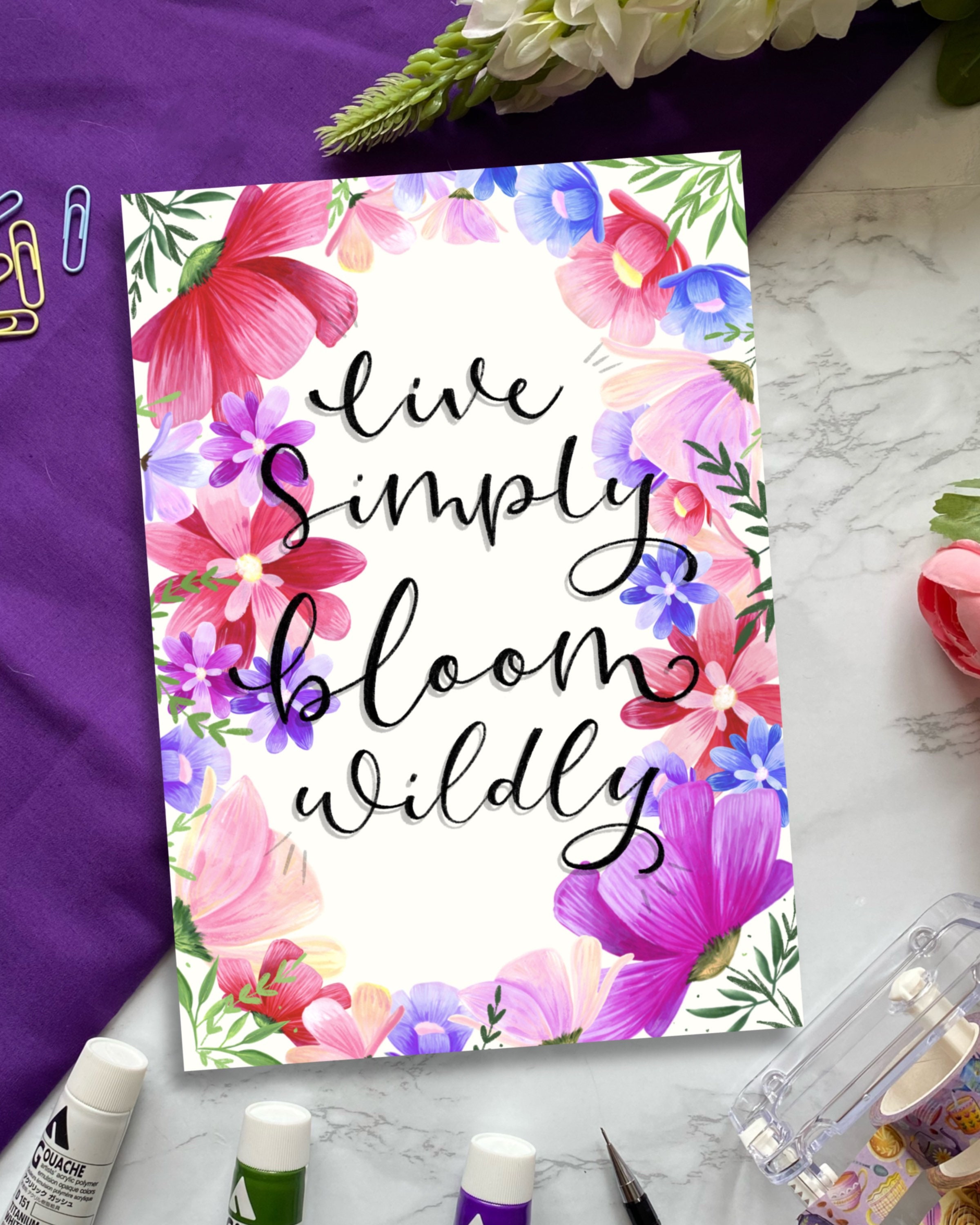 Live Simply Bloom Wildly Print Etsy