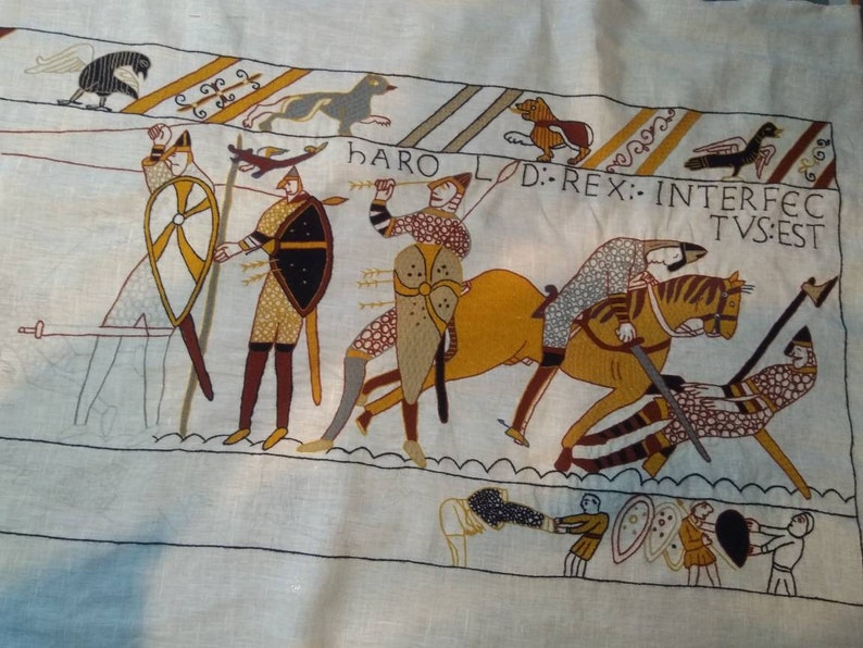 Harold's death scene Bayeux Tapestry Etsy