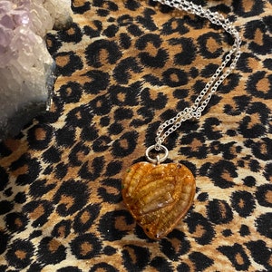 Gold Mealworm Heart Necklace - Large Heart