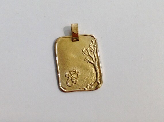 Zodiac Sign Pendant "Scorpio"-8 kt gold Zodiac sco