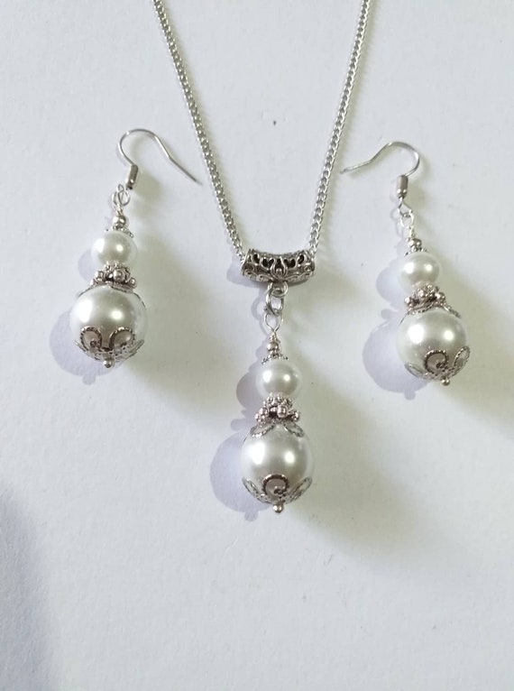 Set Girocollo E Orecchini Di Perle Grosse – Bigiotteria Elegante Per Sposa, Matrimonio E Cerimonie