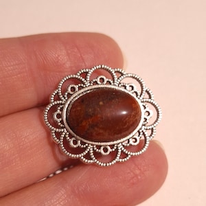 Victorian silver Jasper ring adjustable ring Jasper silver boho ring gemstone ring Jasper Picasso jewelry large Jasper ring gift for her