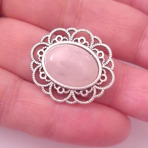 Victorian silver Rose quartz ring adjustable ring rose quartz silver boho ring gemstone ring Rose quartz jewelry large Rose quartz ring gift