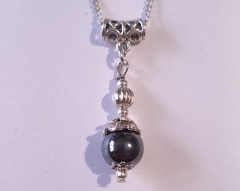 Hematite Victorian silver necklace Boho necklace bohemian necklace Antique earrings and necklace hematite vintage style necklace gift set