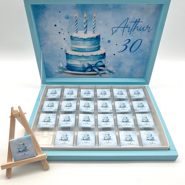 Chocolate box personalized birthday guest gift children's birthday baptism wedding candy bar