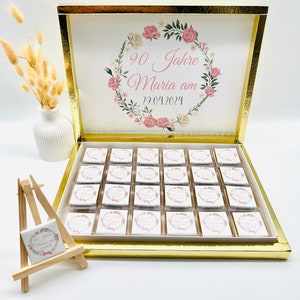 Schokobox Gastgeschenk selbst gestalten Hochzeit Kindergeburtstag Taufe Geschenk personalisiert