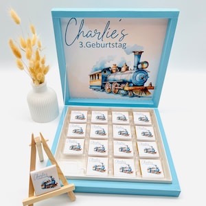 Chocolate box personalized watercolor birthday party favor wedding engagement baptism