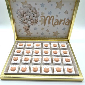 Chocolate box personalized teddy bear balloon guest gift children's birthday baptism wedding birth circumcision baby shower baby party