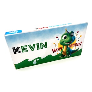 Adesivo dinosauro buon compleanno cioccolato per bambini 2 adesivi personalizzati per cioccolato per bambini