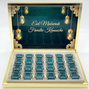 Chocolade doos gepersonaliseerd Mubarek Eid Mubarak gast cadeau cadeau idee Mekka Ramadan