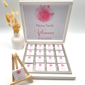 Chocolate box personalized guest gift baptism wedding