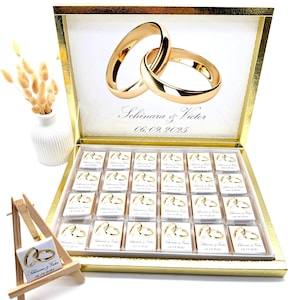 Chocolate box personalized in gold, silver, black or light blue for weddings, engagements - guest gifts - chocolate box - chocolate