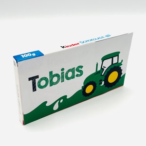 Adesivo trattore al cioccolato per bambini 2 adesivi personalizzati per cioccolato per bambini