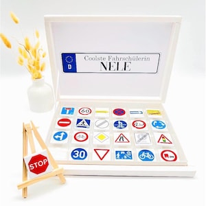 Rijschool rijbewijs rij-instructeur leerling chauffeur chocolade doos gepersonaliseerd gasten cadeau cadeau idee chocolade examen