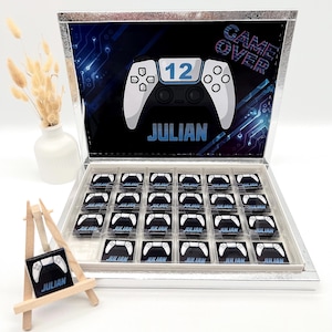 Schokobox personalisiert Gaming Freunde PlayStation 5 Controller Gastgeschenk Geschenkidee Candybar
