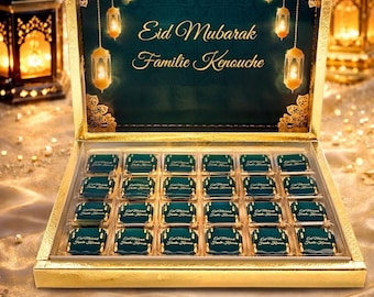 Schokobox personalisiert Eid Mubarak – Gastgeschenk Ramadan Eid – Geschenk Familie – Mitgebsel Candybar – personalisierte Schokolade