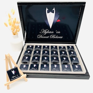 Chocolate box personalized - Damat Bohcasi guest gift Individually designed in gold or silver Engagement, wedding registry office