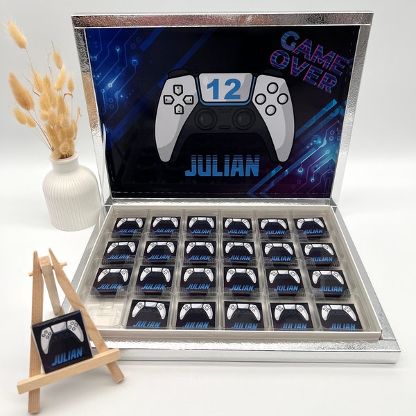 Schokobox personalisiert Gaming Freunde PlayStation 5 Controller Gastgeschenk Geschenkidee Candybar