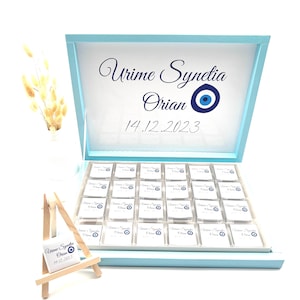 Chocolate box personalized Nazar Boncuk Evil Eye Sünnet Circumcision Guest gift Wedding Candy bar Chocolate