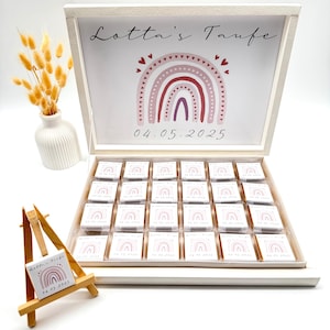 Chocolate box personalized rainbow boho rainbow guest gift children's birthday baptism wedding