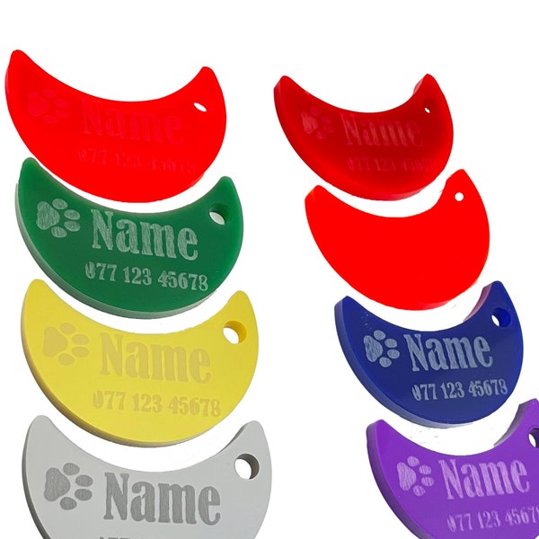 Plastic Moon Pet Name Tag, Identity Tag, Pet Discs