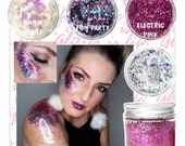 Chunky Glitter Holographic Iridescent Silver Festival Hair Eye Body Face Glitter Makeup Loose Cosmetic Glitter Nail Art Slime Way Melts