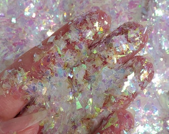 Clear Rainbow Glitter Flakes, Glitter for face hair nail art, Loose glitter for tumbler resin, Craft glitter supplier, Clear Rainbow Flakes