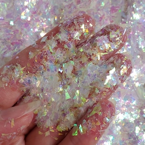 Clear Rainbow Glitter Flakes, Glitter for face hair nail art, Loose glitter for tumbler resin, Craft glitter supplier, Clear Rainbow Flakes