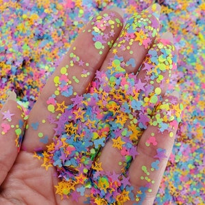 Mélange de paillettes Mickey néon, grosses paillettes pour le nail art du corps et du visage, paillettes pour verre en résine, fournisseur de paillettes artisanales, paillettes fête de la souris