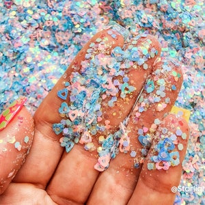 Herz Chunky Glitter Mix, Valentine Glitter Mix Gesicht Körper Haar Nailart, Glitter für Becherharz, Craft Glitter Lieferant, Cupid Glitter