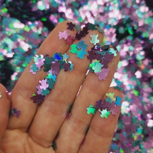 Mezcla de purpurina holográfica verde y morada con forma de tortuga, purpurina para decoración de uñas faciales, purpurina para resina para vasos, proveedor de purpurina para manualidades, purpurina con forma de tortuga