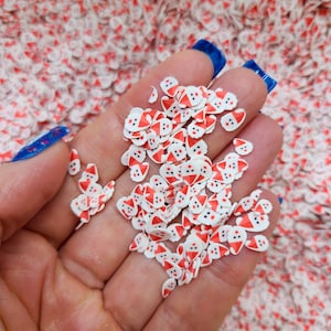 Fatias de argila de polímero de Papai Noel | Fatias de Fimo de Natal de inverno granuladas | Granulados de argila para copos artesanais, amuletos de limo de resina