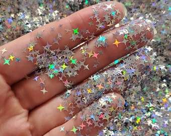 Holographic 4-Point Star Glitter, Glitter for face nail art, Glitter for tumbler resin, Craft glitter supplier, Holo 4-Point Star Glitter